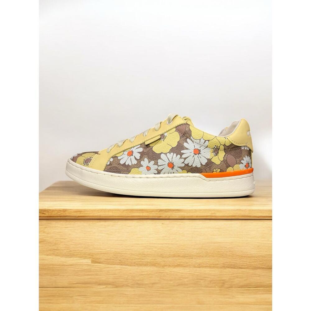 Coach C9048 Lowline Low Top Sneaker in Floral Daisy Print Size 8.5B